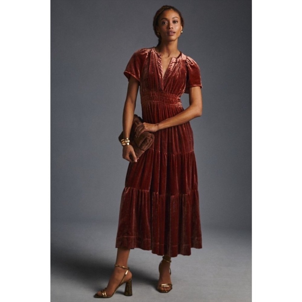 Anthropologie The Somerset Maxi Dress: Velvet Edition, Size XSP NWT